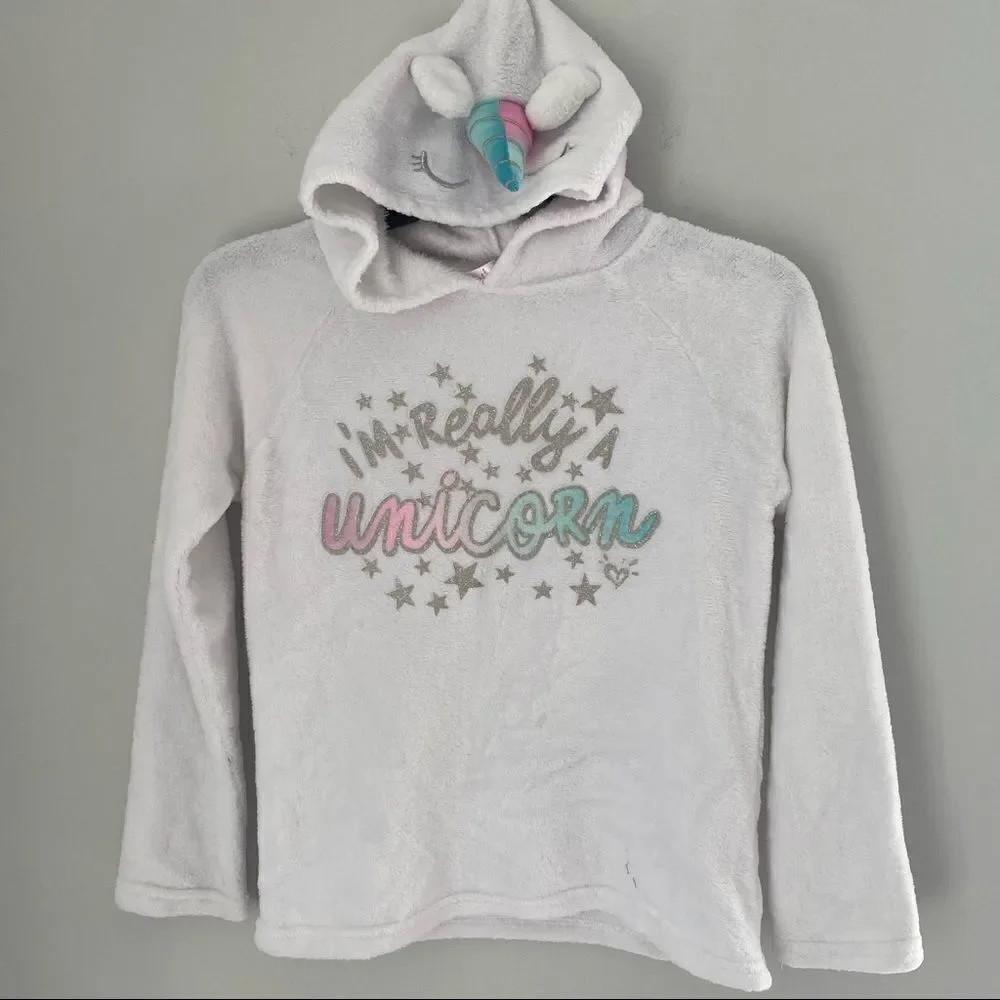 Justice Girls Teddy Unicorn Hoodie